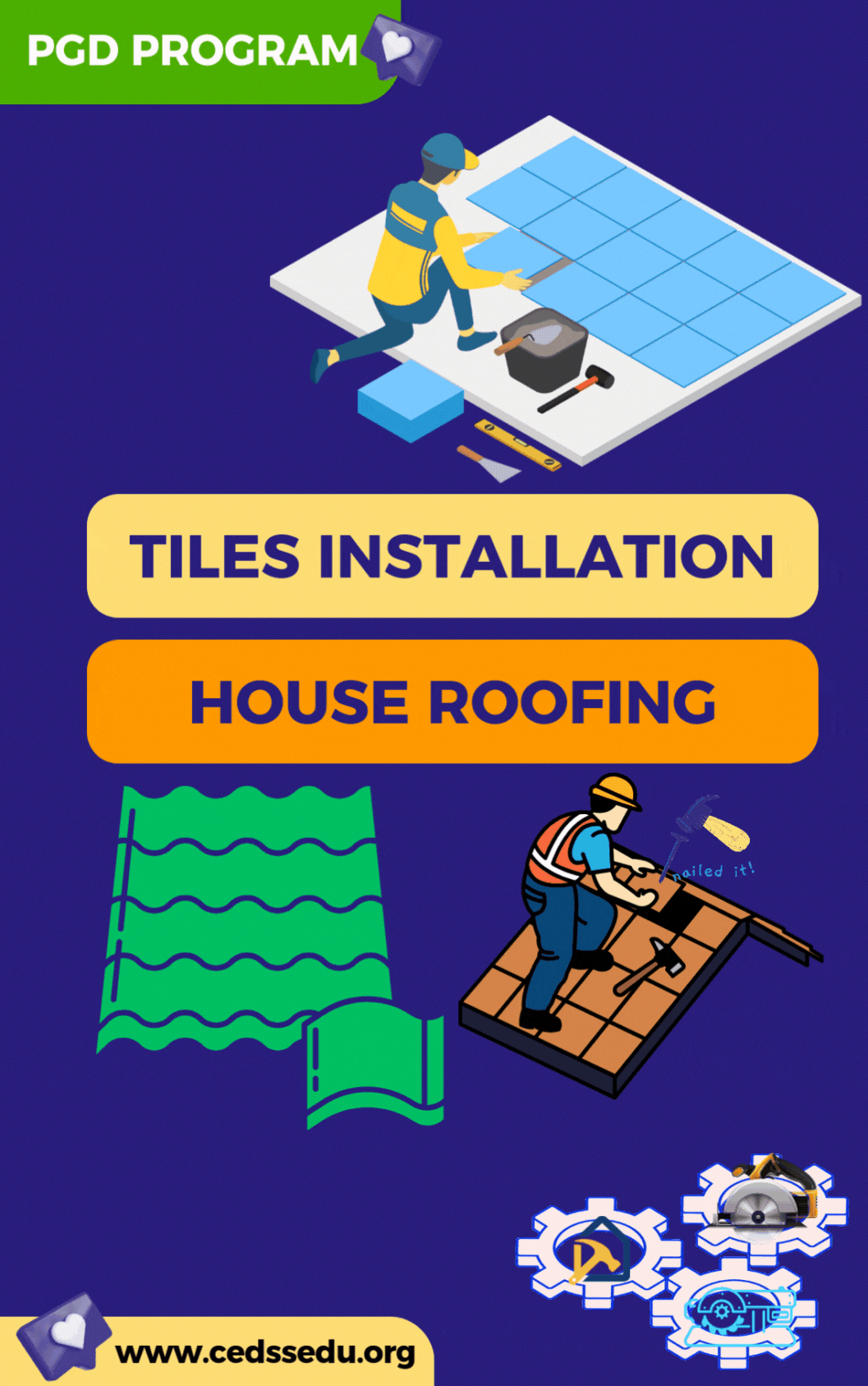 PROFESSIONAL POSTGRADUATE DIPLOMA – TILES INSTALLMENT AND ROOFING OF HOUSE CONSTRUCTION AND RENOVATION PROGRAM